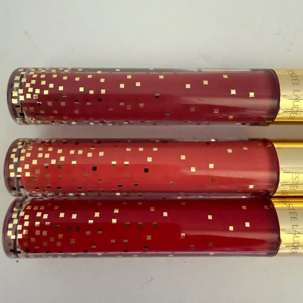 Estee Lauder Pure Color Envy Lip Gloss Trio Rebellious Rose Up In Flames 3pc Set